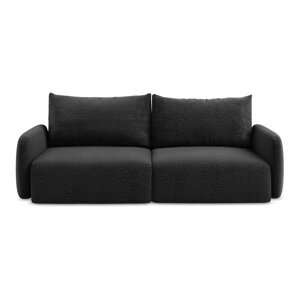 Crna sklopiva/s prostorom za odlaganje sofa 238 cm Kalena – Makamii