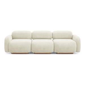 Krem sofa od bouclé tkanine 270 cm Ailani – Makamii