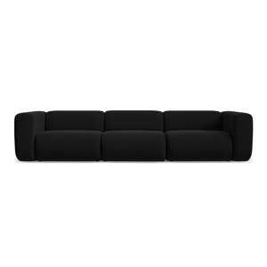 Crna baršunasti sofa 319 cm Ekahi – Makamii