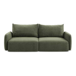 Zelena sklopiva/s prostorom za odlaganje sofa 238 cm Kalena – Makamii