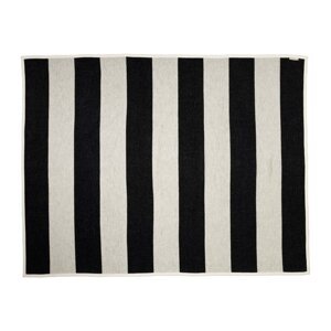 Crno-bijela deka od mješavine vune 140x180 cm Bob Black Vanilla – Pappelina
