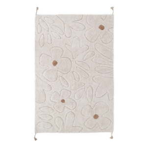 Krem periv/ručno rađen pamučan dječji tepih 120x180 cm Gentle Flora – Nattiot
