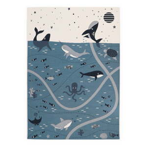 Plavi/krem dječji tepih za igru 123x180 cm Little Deep Blue – Nattiot