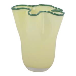 Žuta  staklena ručno izrađena vaza (visina 22 cm) Ruffles – PT LIVING