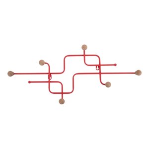 Crvena metalna zidna vješalica 60,5 cm Metro – PT LIVING