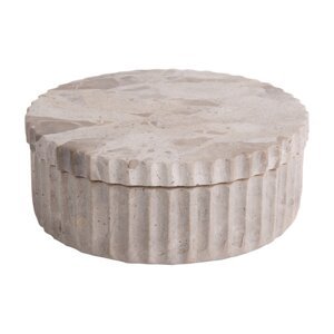 Svjetlo smeđa dekorativna kamena kutija za pohranu ø 15x6 cm Marble – PT LIVING