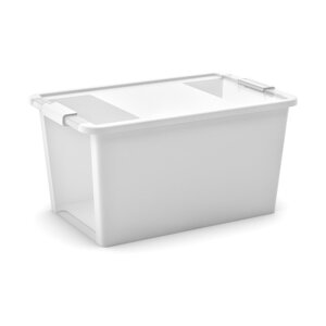 Bijela plastična kutija za pohranu s poklopcem 55x35x28 cm Bi-Box L – KIS