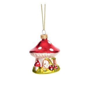 Stakleni ukas za božićno drvce ø 6 cm Mushroom House – Sass & Belle