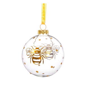 Stakleni božićni ukras ø 8 cm Golden Bee – Sass & Belle