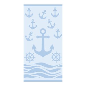 Svijetlo plavi pamučan ručnik za plažu od frotira 70x140 cm   Anchor – B.E.S.