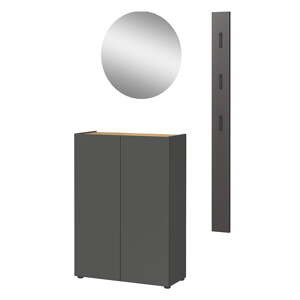 Antracitno sivi set za hodnik u dekoru hrasta 104x200x33 cm Alviano – Germania