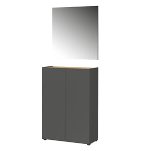 Antracitno sivi set za hodnik u dekoru hrasta 74x200x33 cm Alviano – Germania