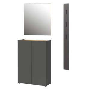 Antracitno sivi set za hodnik u dekoru hrasta 104x200x33 cm Alviano – Germania