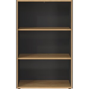 Antracitno siva/u prirodnoj boji biblioteka u dekoru hrasta 75x120x40 cm Podium – Germania