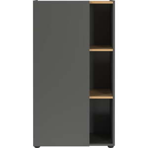 Antracitno siva biblioteka u dekoru hrasta 61x110x34 cm Adrano – Germania