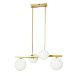 Bijela/u zlatnoj boji viseća svjetiljka sa staklenim sjenilom Kama – Candellux Lighting