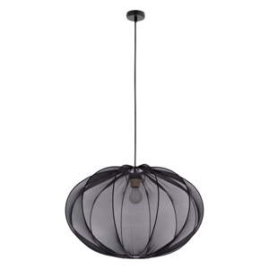 Crna viseća svjetiljka s tekstilnim sjenilom ø 60 cm Mellow – Candellux Lighting
