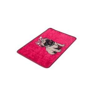 Ružičasta kupaonska prostirka 40x60 cm Pink Pug – Foutastic