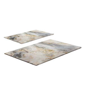 Sive/bež kupaonske prostirke u setu 2 kom 60x100 cm – Foutastic