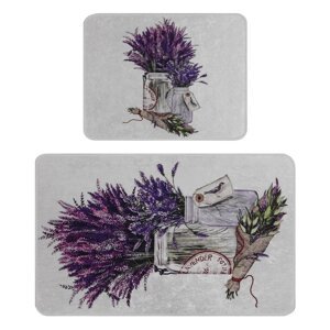 Ljubičaste/svijetlo sive kupaonske prostirke u setu 2 kom 60x100 cm Purpura – Foutastic