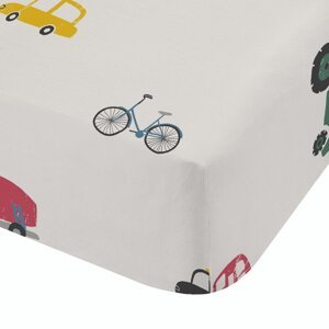 Bijela pamučna dječja plahta s gumom za bračni krevet 135x190 cm Transport – Bianca