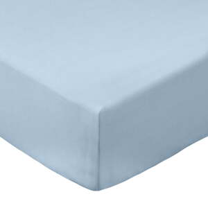 Plava plahta s gumom od pamučnog perkala 185x200 cm Cotton Percale – Bianca