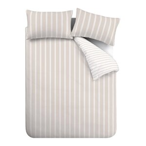 Bež pamučna posteljina za bračni krevet 200x200 cm Ashford Stripe – Bianca