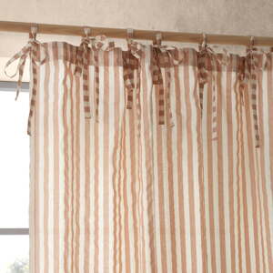 Prozirna zavjesa boja terakote 140x183 cm Zanzibar Stripe – Pineapple Elephant