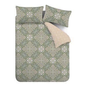Zelena/bež posteljina za bračni krevet/za produženi krevet 230x220 cm Alba Geo – Pineapple Elephant