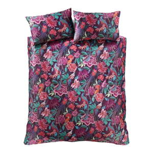 Ljubičasta posteljina za bračni krevet od samta 200x200 cm Kate Floral – Catherine Lansfield