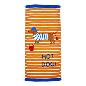 Narančasti pamučan ručnik za plažu 76x160 cm Hot Dog – Catherine Lansfield
