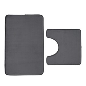 Tamno sive kupaonske prostirke u setu 2 kom za WC 50x80 cm Anti-Bacterial – Catherine Lansfield