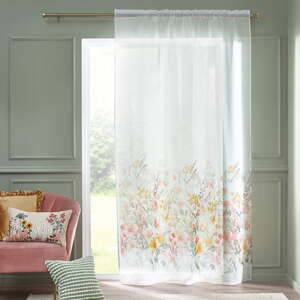 Bijela prozirna zavjesa od voila 140x137 cm Countryside Floral – Catherine Lansfield