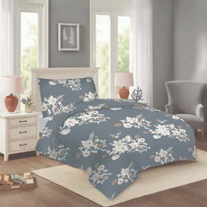 Siva pamučna posteljina za krevet za jednu osobu 140x200 cm Korin – Cotton House