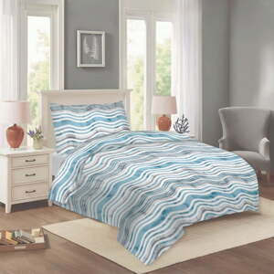 Plava pamučna posteljina za krevet za jednu osobu 140x200 cm Jasana – Cotton House