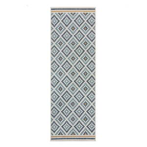 Žuti /plavi unutarnji i vanjski tepih 80x230 cm Zia Trellis – Flair Rugs