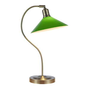 Zelena/mjedena stolna lampa sa staklenim sjenilom (visina 49 cm) Vela – Markslöjd