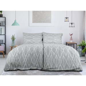 Siva posteljina za krevet za jednu osobu od krepa 140x200 cm Gray Stripes – B.E.S.