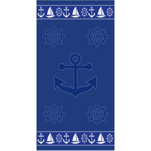Plavi pamučan ručnik za plažu 70x140 cm Anchor – B.E.S.