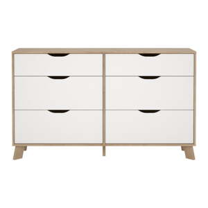 Bijela/u prirodnoj boji komoda u dekoru hrasta 156x92x40 cm Ikast – Tvilum