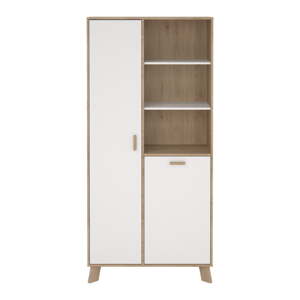 Bijela/u prirodnoj boji biblioteka u dekoru hrasta 89x188x40 cm Ikast – Tvilum