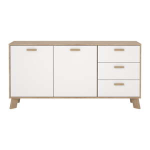 Bijela/u prirodnoj boji komoda u dekoru hrasta 147x73x39 cm Ikast – Tvilum