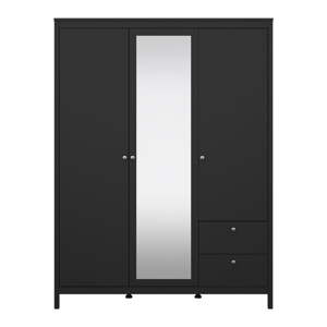 Crni ormar s ogledalom 150x199x58 cm Madrid – Tvilum