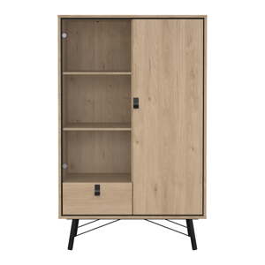 Vitrina u dekoru hrasta u prirodnoj boji 102x162x40 cm Ry – Tvilum