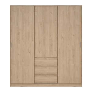 Ormar u dekoru hrasta s kliznim vratima u prirodnoj boji 177x200x60 cm Naia – Tvilum