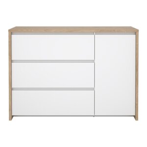 Bijela/u prirodnoj boji komoda u dekoru hrasta 119x84x48 cm Next – Tvilum