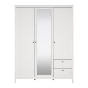 Bijeli ormar s ogledalom 150x199x58 cm Madrid – Tvilum