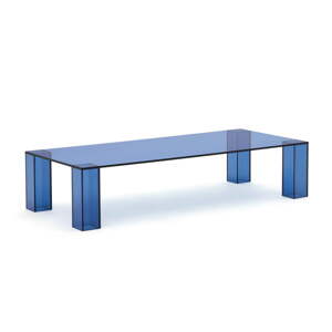 Plavi stakleni stolić za kavu 60x140 cm Adularia – Kave Home