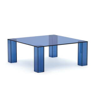 Plavi stakleni stolić za kavu 85x85 cm Adularia – Kave Home