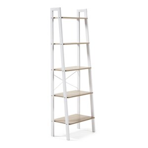 Bijeli/u prirodnoj boji regal u dekoru hrasta 56x172x32 cm Aarhus – Kave Home